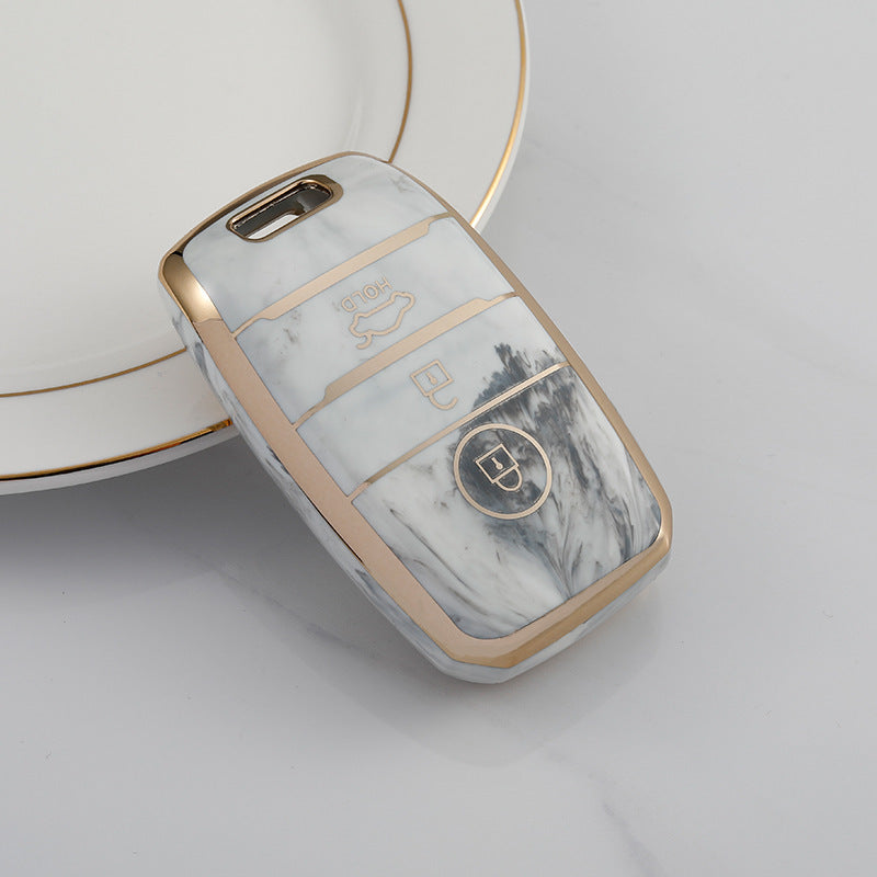 Carsine Kia Car Key Case Gold Inlaid With Jade Grey / Key case