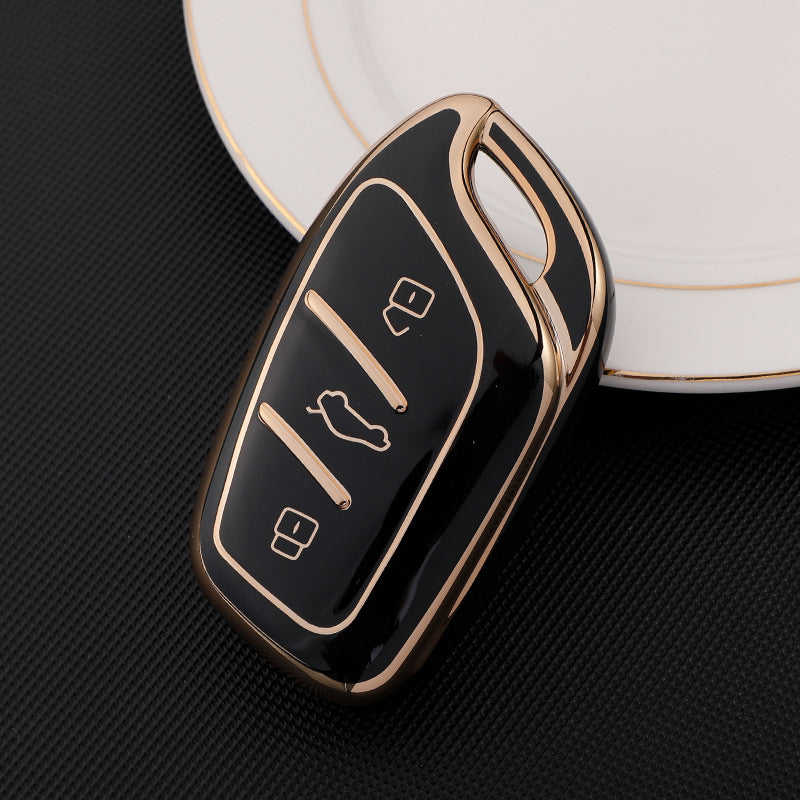 Carsine MG Car Key Case Golden Edge Black / Key case