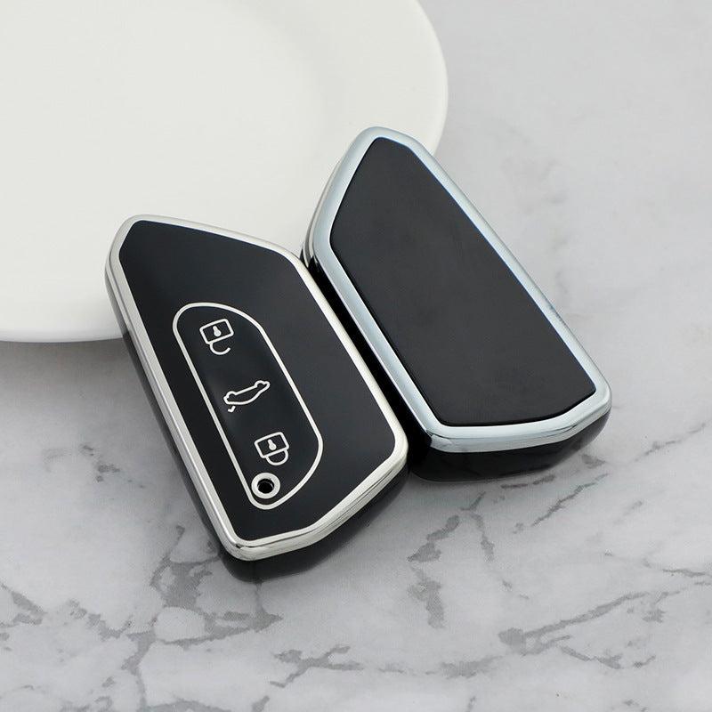 Carsine Volkswagen Car Key Cover Silver Edge Black / Key case