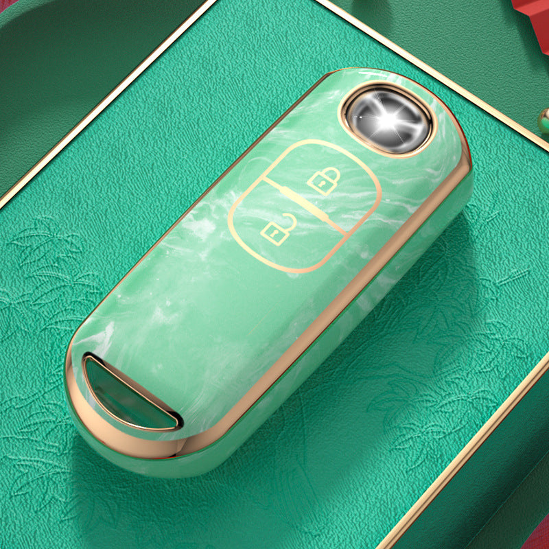 Carsine Mazda Car Key Case Gold Inlaid With Jade Green / Key case