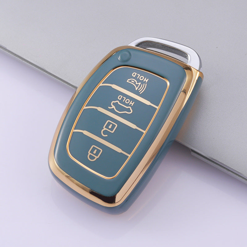 Carsine Hyundai Car Key Case Golden Edge Grey / Key case