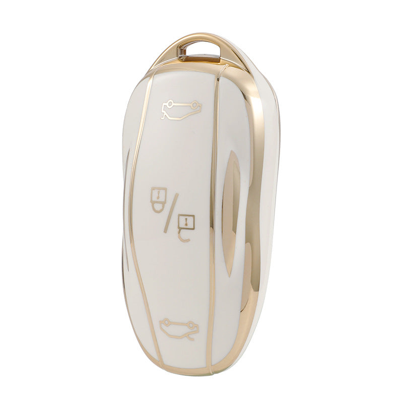 Carsine Tesla Car Key Case Golden Edge