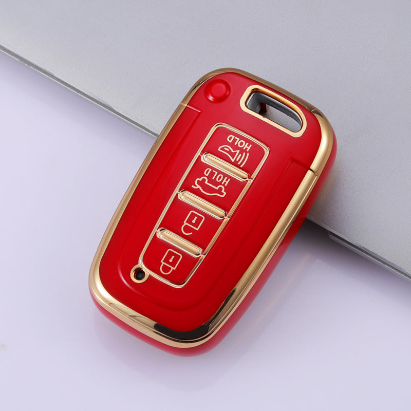 Carsine Hyundai Car Key Case Golden Edge Red / Key case