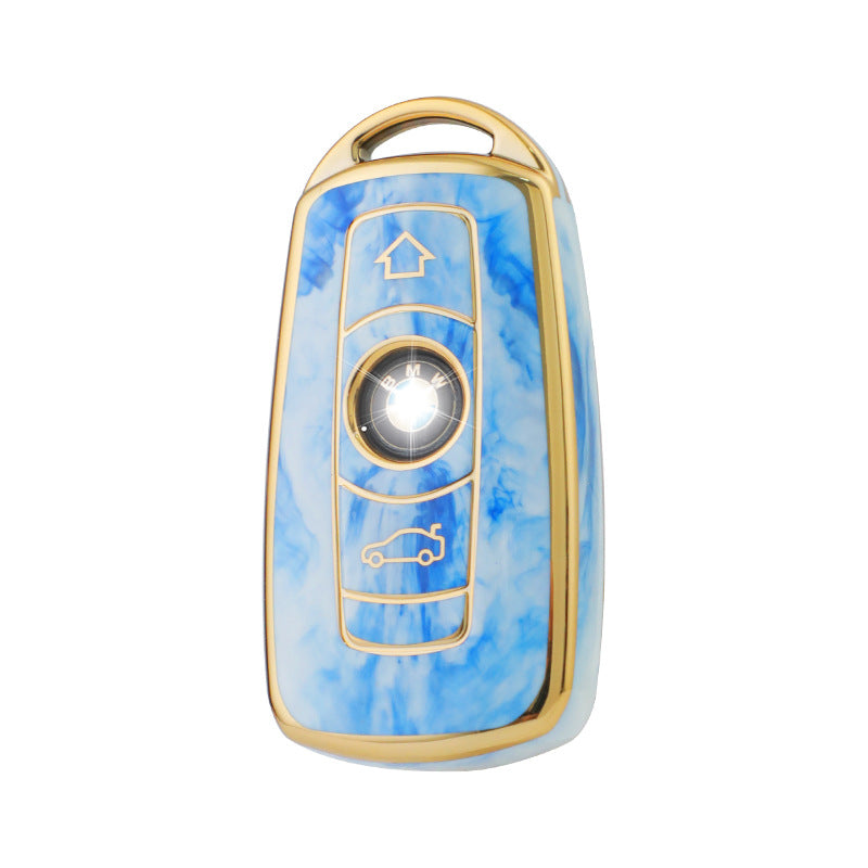 Carsine BMW Car Key Case Gold Inlaid With Jade