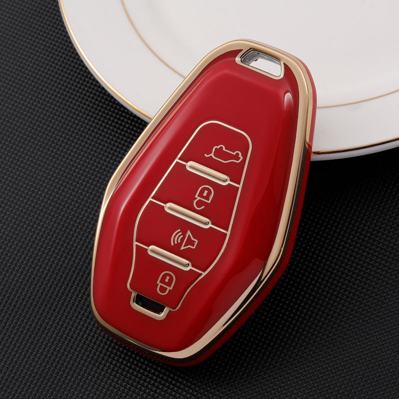 Carsine Chery Car Key Case Golden Edge Red / Key case