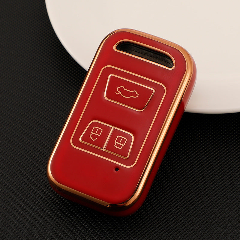 Carsine Chery Car Key Case Golden Edge Red / Key case