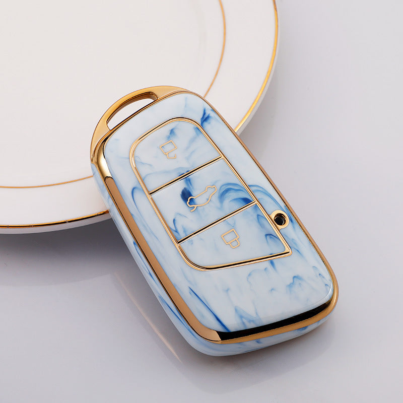 Carsine Chery Car Key Case Gold Inlaid With Jade Blue / Key case