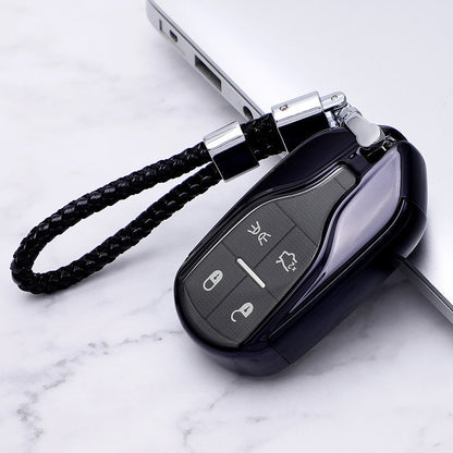 Carsine Maserati Car Key Case Black / Key case + strap