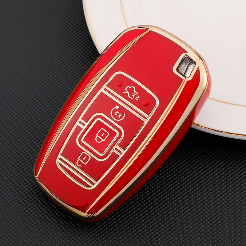 Carsine Lincoln Car Key Case Golden Edge Red / Key case