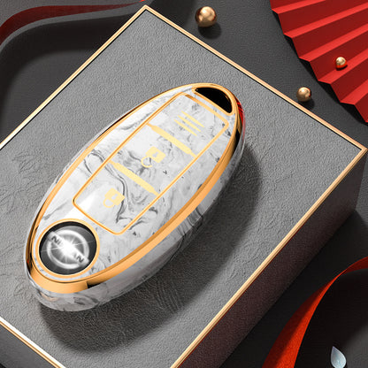 Carsine Nissan Car Key Case Gold Inlaid With Jade Grey / Key case