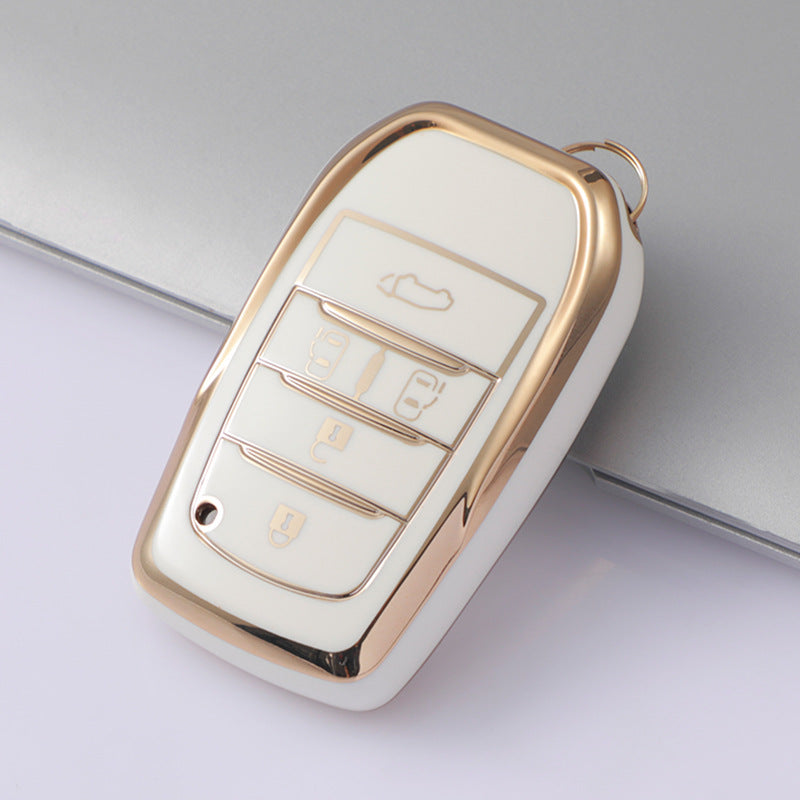 Carsine Toyota Car Key Case Golden Edge White / Key case