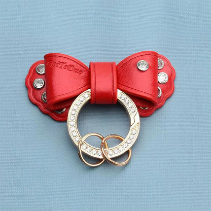 Carsine Bow Gold Keychain Red