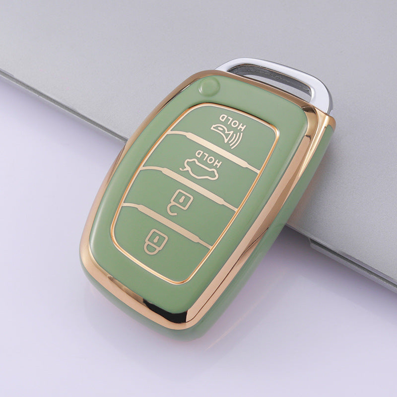 Carsine Hyundai Car Key Case Golden Edge Green / Key case