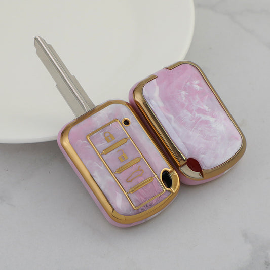 Carsine Mitsubishi Car Key Case Gold Inlaid With Jade Pink / Key case