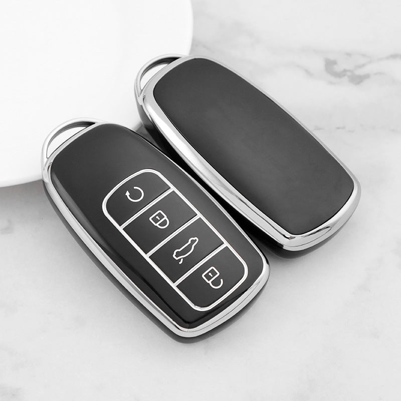 Carsine Chery Car Key Case Silver Edge Black / Key case