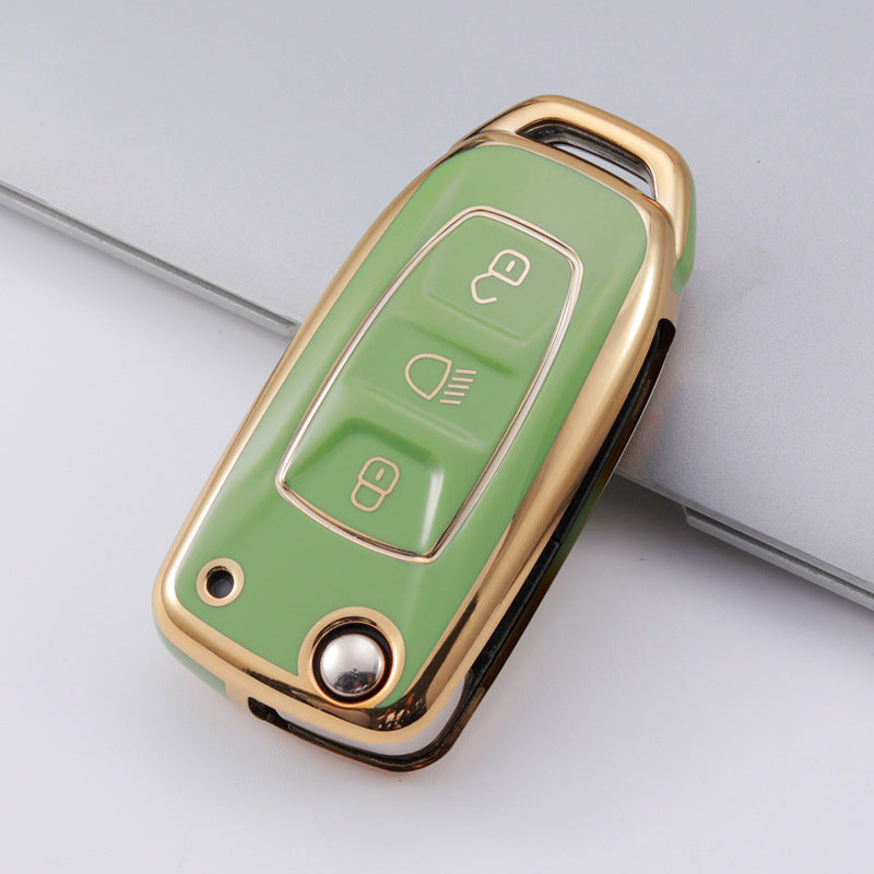 Carsine TATA Car Key Case Golden Edge Green