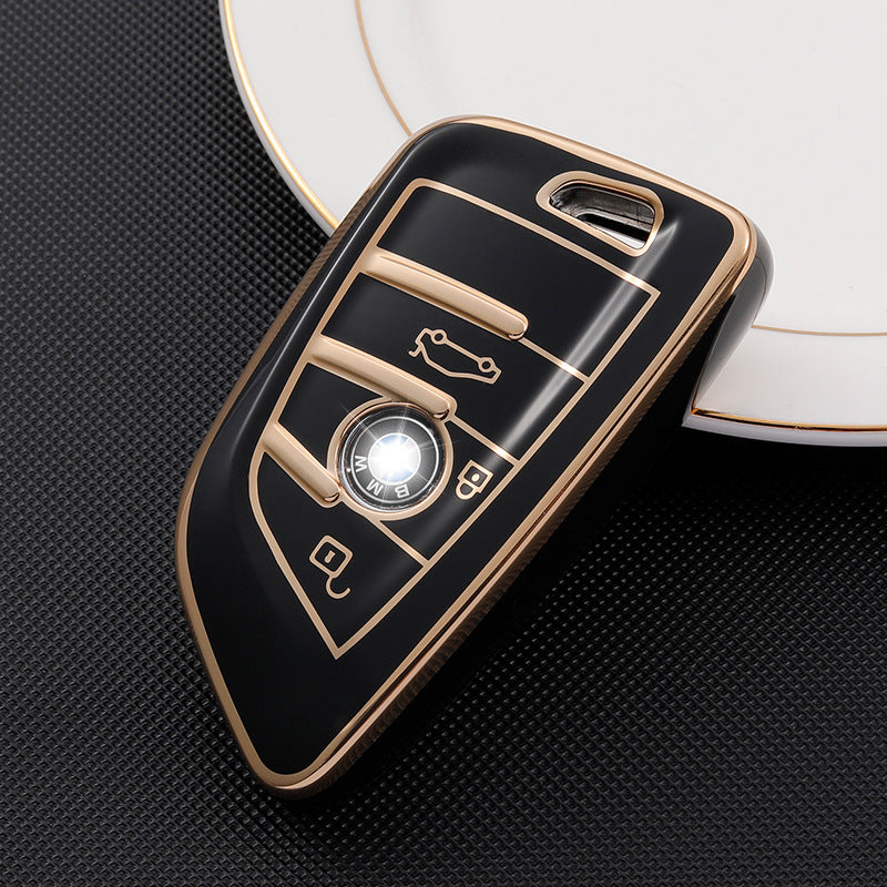 Carsine BMW Car Key Case Golden Edge Black / Key case