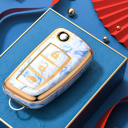 Carsine Nissan Car Key Case Gold Inlaid With Jade Blue / Key case
