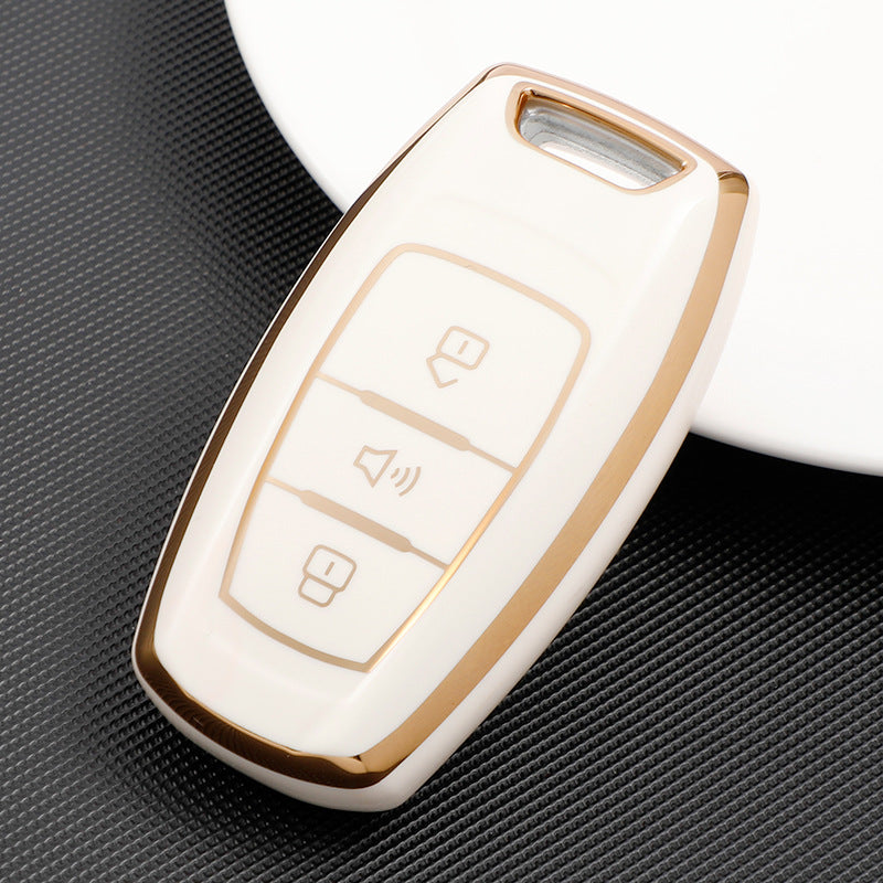 Carsine GWM Car Key Case Golden Edge White / Key case