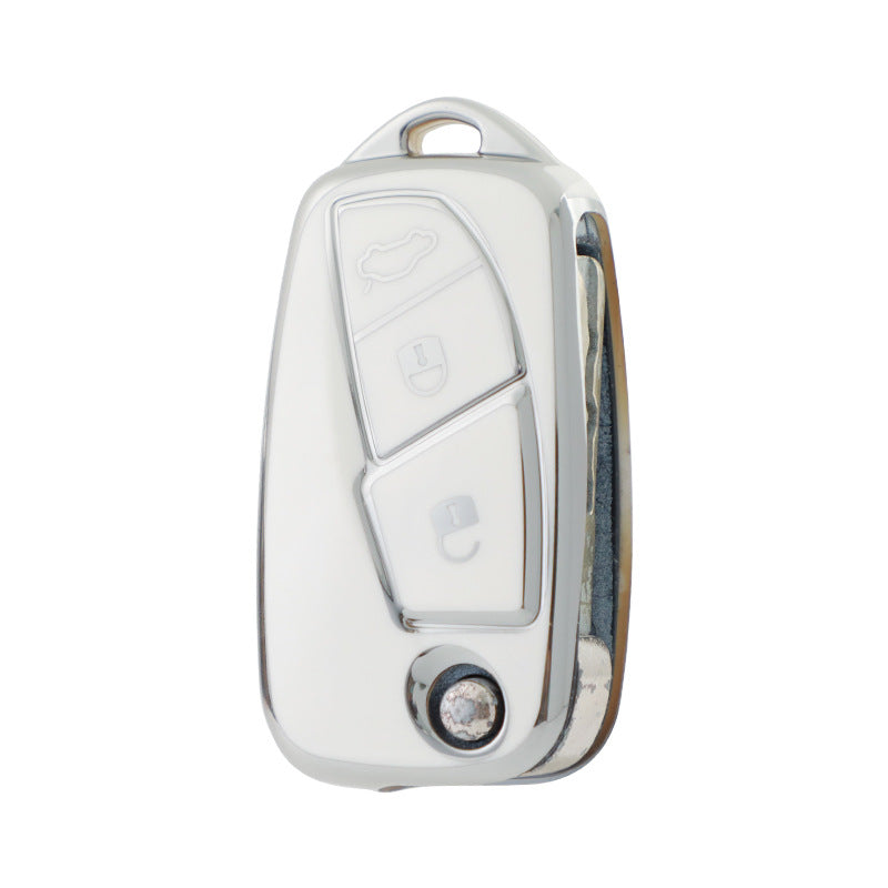 Carsine Fiat Car Key Cover Silver Edge