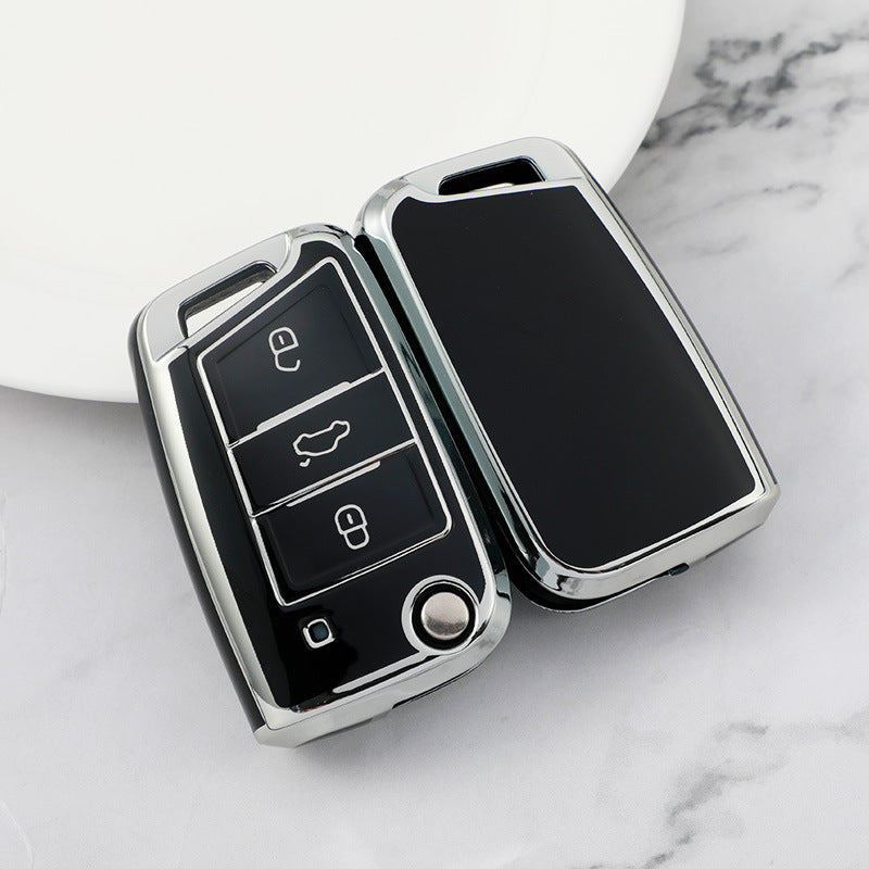 Volkswagen Car Key Cover Silver Edge