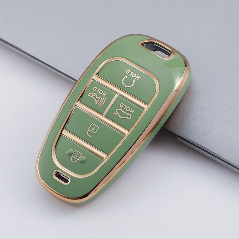 Carsine Hyundai Car Key Case Golden Edge Green / Key case