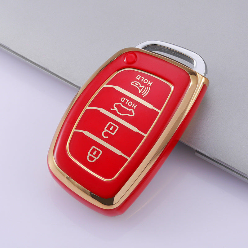 Carsine Hyundai Car Key Case Golden Edge Red / Key case