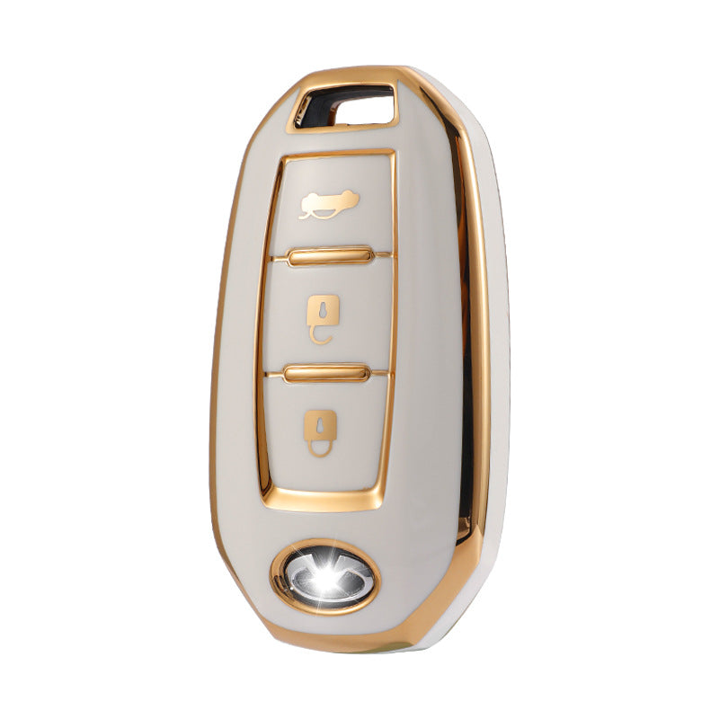 Carsine Infiniti Car Key Case Golden Edge