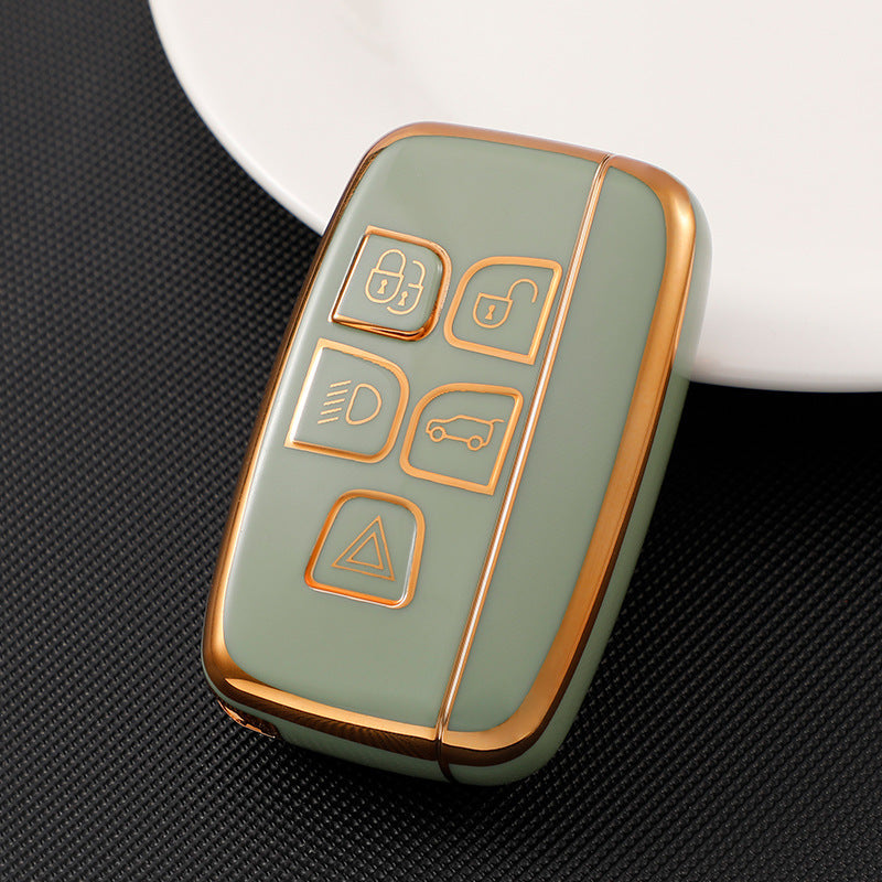 Carsine Land Rover Jaguar Car Key Case Golden Edge Green / Key case