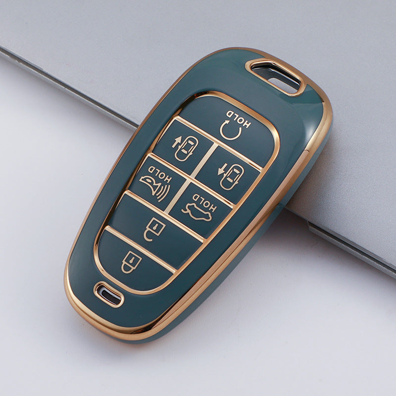 Carsine Hyundai Car Key Case Golden Edge Grey / Key case