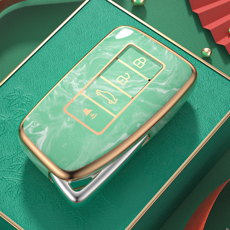 Carsine Lexus Car Key Case Gold Inlaid With Jade Green / Key case