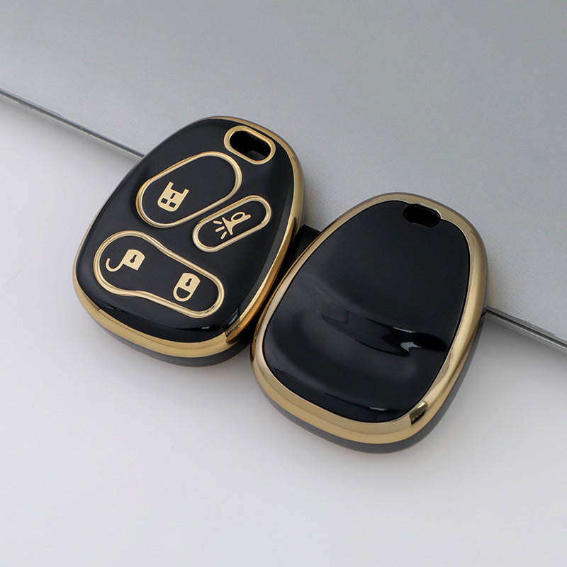 Carsine Chevrolet Car Key Case Golden Edge Black / Key case