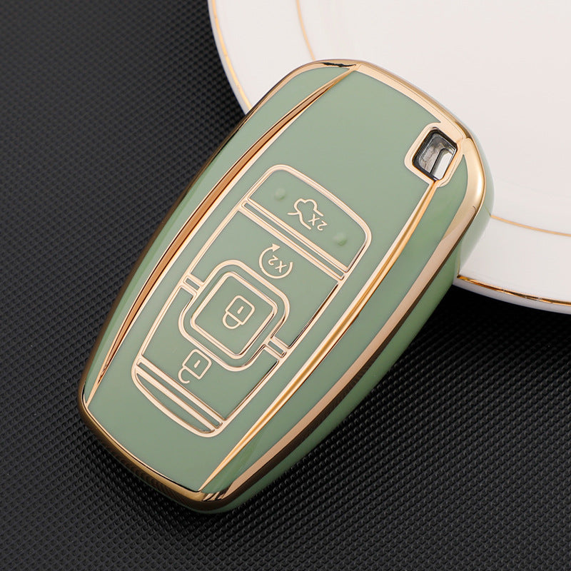 Carsine Lincoln Car Key Case Golden Edge Green / Key case