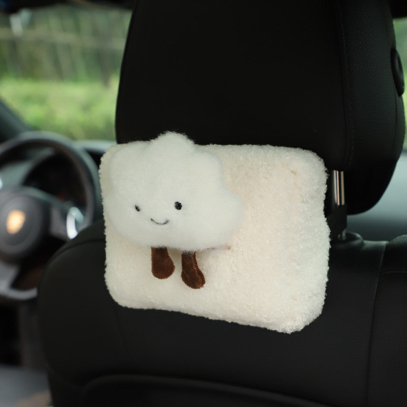 Carsine Cartoon lamb velvet car paper box White Clouds