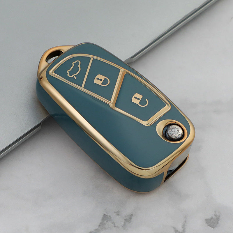 Carsine Fiat Car Key Case Golden Edge Grey / Key case