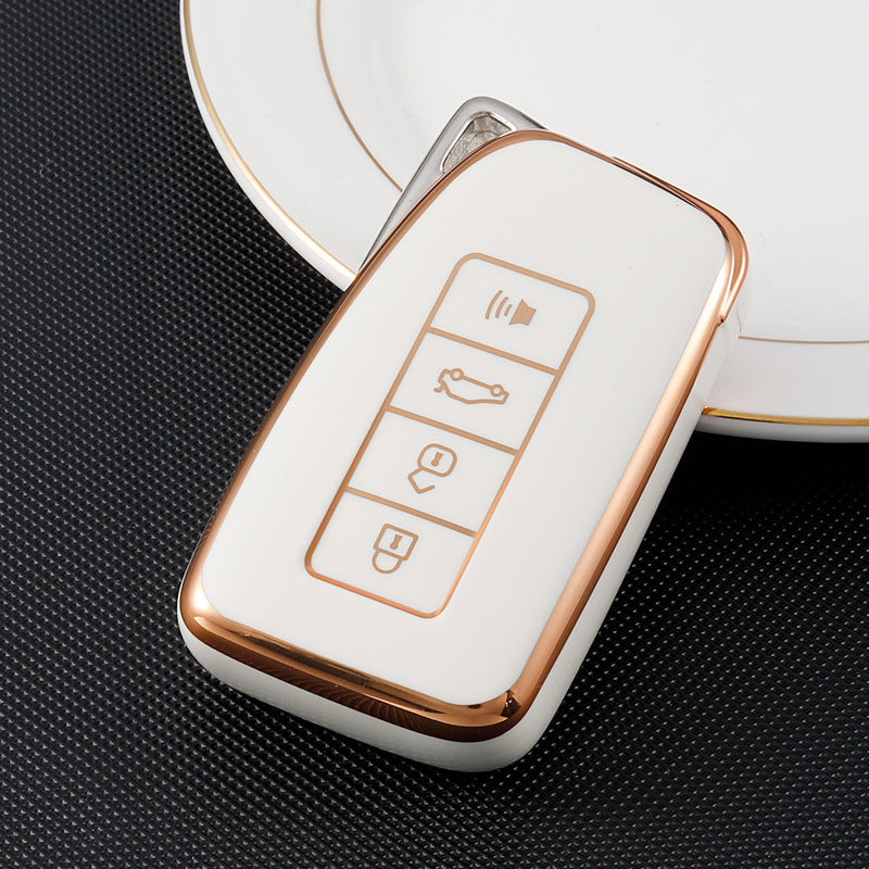 Carsine Lexus Car Key Case Golden Edge White / Key case