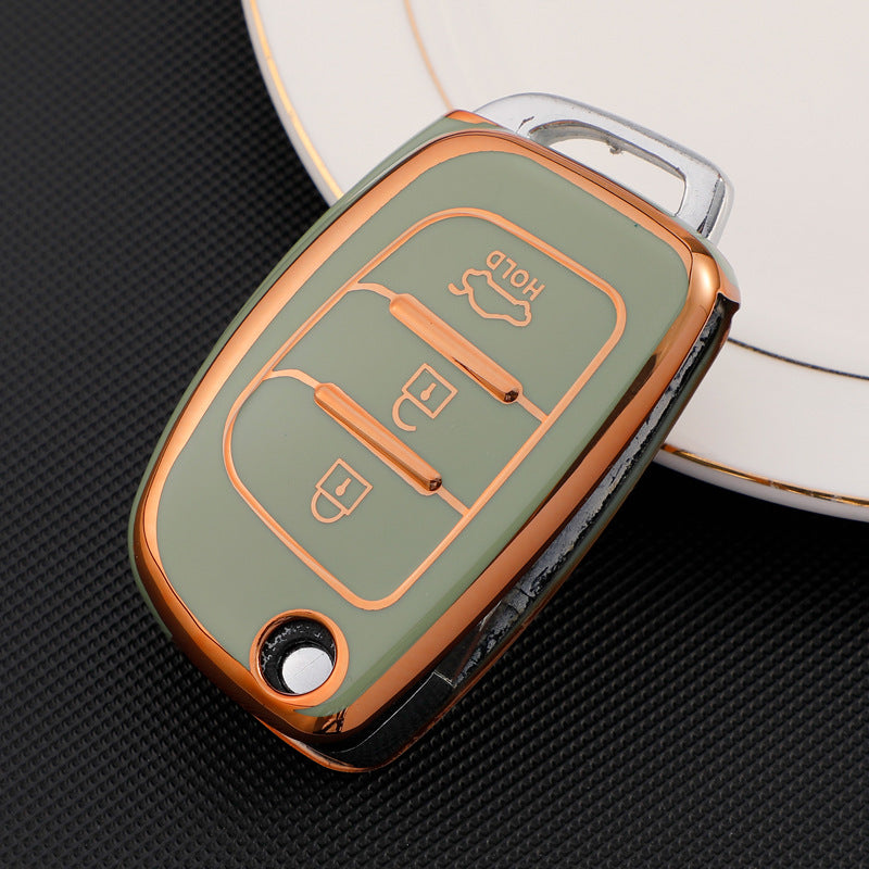 Carsine Hyundai Car Key Case Golden Edge Green / Key case