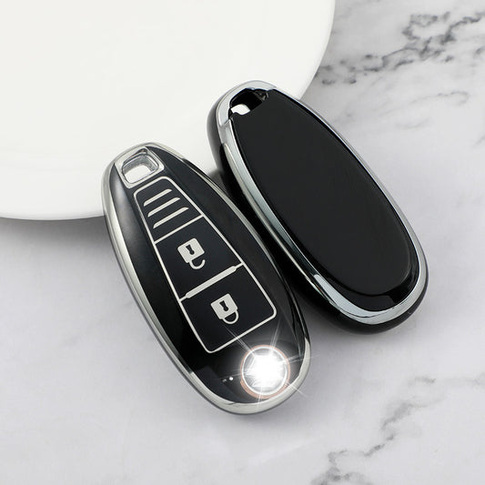 Carsine Suzuki Car Key Cover Silver Edge Black / Key case