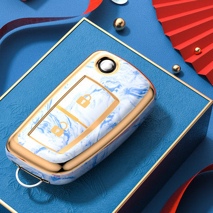 Carsine Nissan Car Key Case Gold Inlaid With Jade Blue / Key case