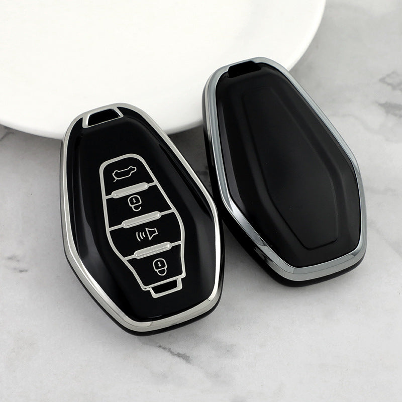 Carsine Chery Car Key Case Silver Edge Black / Key case