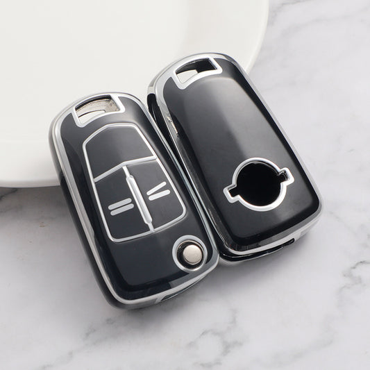 Carsine Opel Car Key Cover Silver Edge Black / Key case
