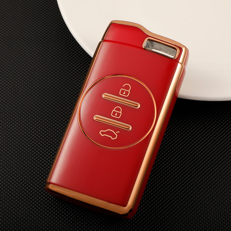 Carsine Chery Car Key Case Golden Edge Red / Key case