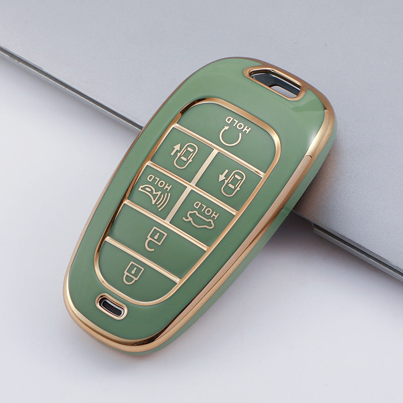 Carsine Hyundai Car Key Case Golden Edge Green / Key case