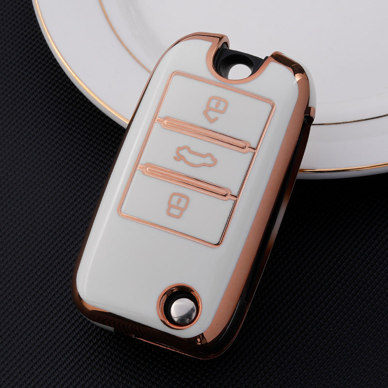 Carsine MG Car Key Case Golden Edge White / Key case