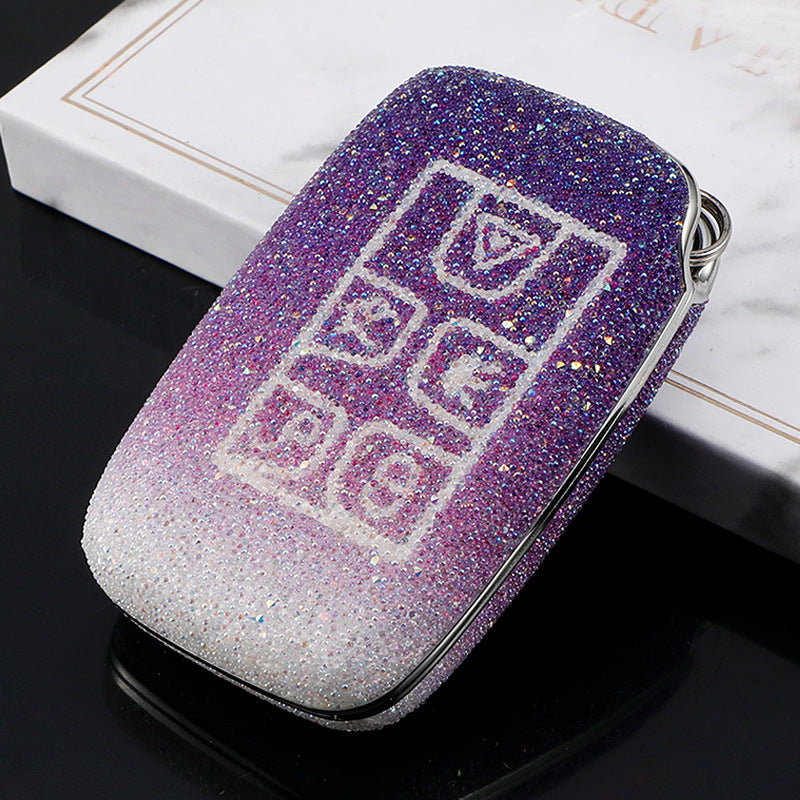 Carsine Land Rover Jaguar Car Key Case Rhinestones Purple / Key case