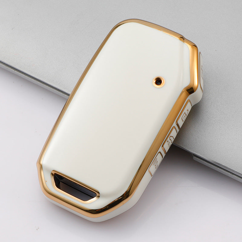 Carsine Kia Car Key Case Golden Edge White / Key case