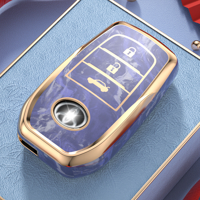 Carsine Toyota Car Key Case Gold Inlaid With Jade Purple / Key case