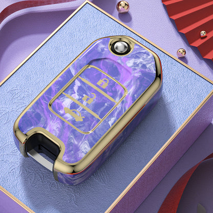 Carsine Honda Car Key Case Gold Inlaid With Jade Purple / Key case