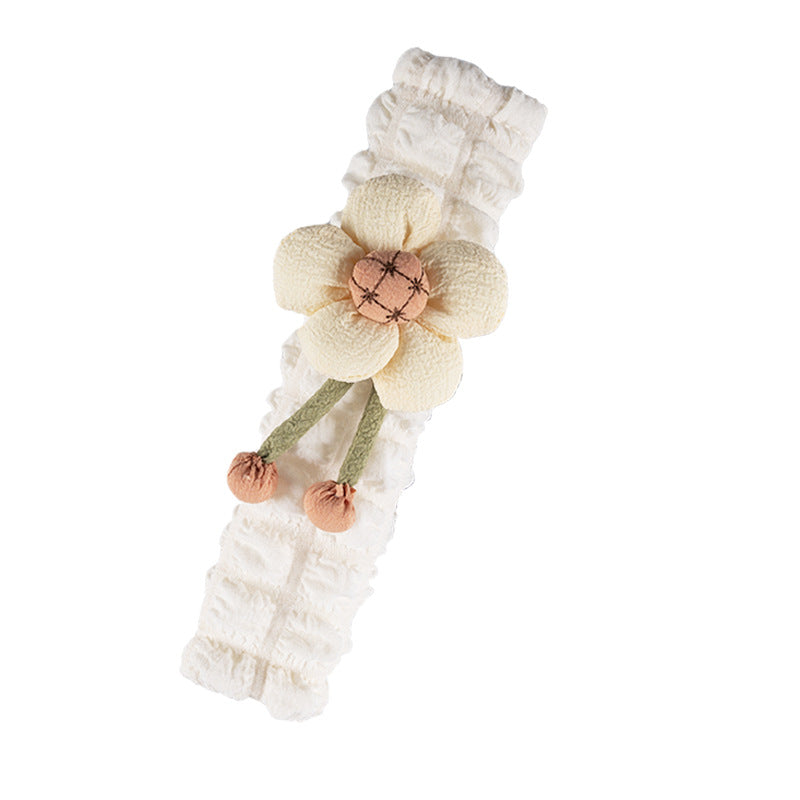 Carsine Cute Puff Car Seat Belt Shoulder Cover Pumpkin Flower Beige