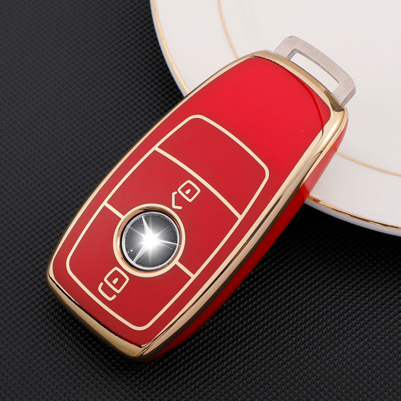 Carsine Mercedes Benz Car Key Case Golden Edge Red / Key case